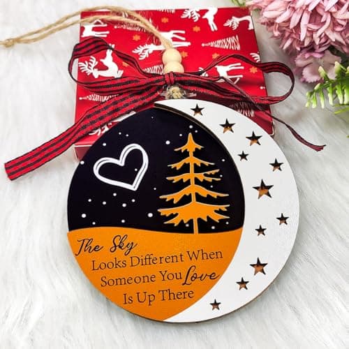 Memorial Ornaments, Memory Ornament, Wooden Christmas in Heaven Ornament, Memorial Gifts for Loss of Mother Father, in Loving Memory Gift, Sympathy Gifts for Loss of Loved One - Thumbnail 3