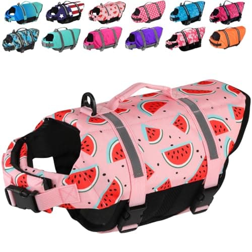 Doglay Dog Life Jacket, Dog Life Vest for Swimming Boating, Adjustable Puppy Life Jacket with Reflective Stripes, Superior Buoyancy Pet Swimming Vest for Small Medium and Large Dogs - Image 1