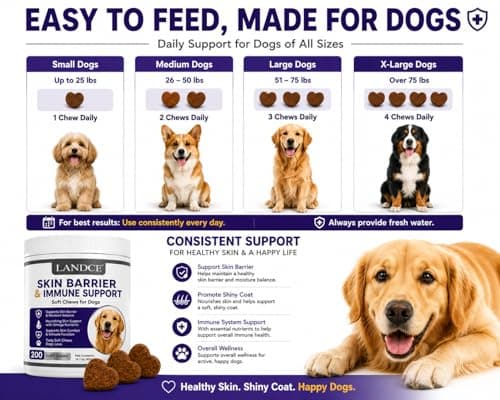 Dog Itchy Skin Support Chews, Skin & Coat Health Supplement for Dogs with Fish Oil, Krill Oil, Zinc & Vitamins, Soft Chews for Dry Skin Support, 200 Count - Thumbnail 5