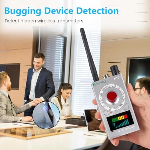 JMDHKK K18+ Hidden Camera Detector, Spy Camera Finder, Bug Detector, Magnetic Field Detector, Listening Device Detector – Privacy Protection Tool for Home, Office, Hotel, and Travel Security(Silver) - Thumbnail 5