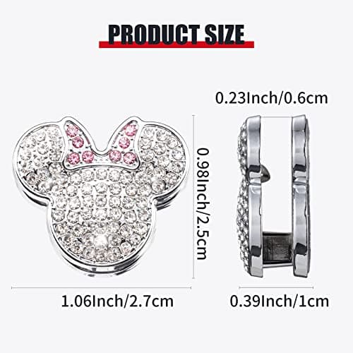 Pangpai Bling Car Hooks, Cute Rhinestones Car Organizer Interior Accessories, Car Dashboard Decorations Hook for Grocery Bags Umbrellas Handbag Purse (4 Pack) - Thumbnail 2