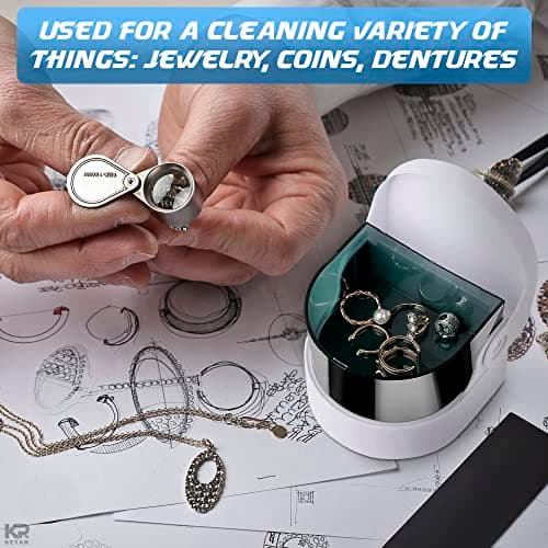 Sonic Cordless Denture Cleaner for Jewellery Ring, Necklace, Coins & Dentures - Portable Battery Vibrating Machine for Professional or Personal Use - Thumbnail 5