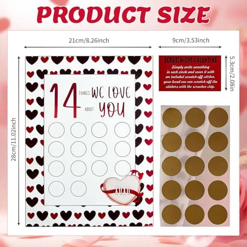2PCS Valentine's 14 Things We Love About You Scratch Off Cards, Valentine's Advent Calendar, Personalized Gift for Him Her Husband Wife Girlfriend Boyfriend (2Pcs - We Love) - Thumbnail 3