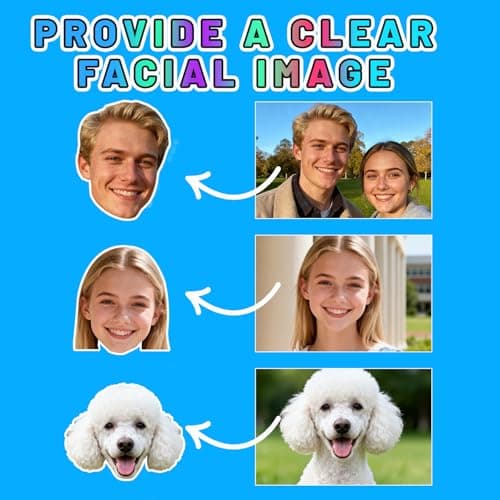 Custom Photo Temporary Tattoos for Mother's Day - Personalized Face Stickers for Parties - Set of 12 Skin-Safe Fun Face Decals for Birthdays, Events & Celebrations - Thumbnail 5