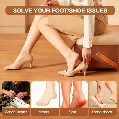 GQTJP Heel Pads Cushion Inserts for Loose Shoes, Heel Grips & Liners for Men Women – Protectors Against Blisters, Heel Pain, Slipping & Friction(6 Pairs, Beige) - Thumbnail 6