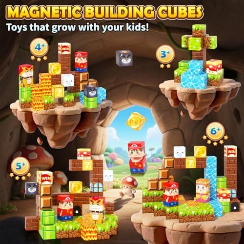 Coodoo Magnetic Blocks Travel Toys with Portable Metal Tin – Toddler Magnet Tiles Building Blocks STEM, Montessori Kids Toys for 3+ Year Old Boys & Girls, Classroom Must Haves, and Sensory Toys - Thumbnail 5