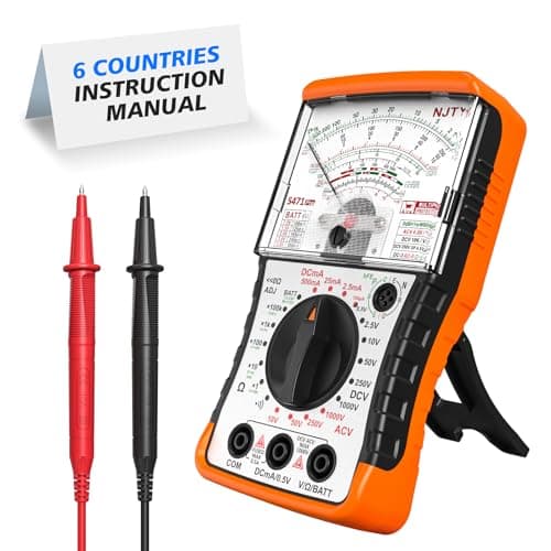 NJTY S471 Analog Pointer Multimeter, High Sensitivity Needle Meter for DC/AC Voltage Current Resistance Testing, Portable Battery and Load Tester with Built-in Fuses - Image 1
