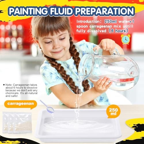 Water Marbling Paint for Kids - Arts and Crafts for Girls & Boys Crafts Kits Ideal Gifts for Kids Age 6-8 8-12 - Thumbnail 2