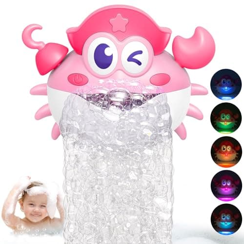 Bath Toys,Light Up Baby Bath Toys Bath Bubble Machine with Colourful RGB Light Great Birthday for Toddler Boys and Girls Tub Toy for Kids Ages 1-3 4-8 - Image 1