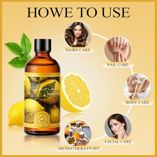 Essential Oil Lemon 3.38 fl oz with Glass Dropper, Pure Fragrance Oils - Thumbnail 6