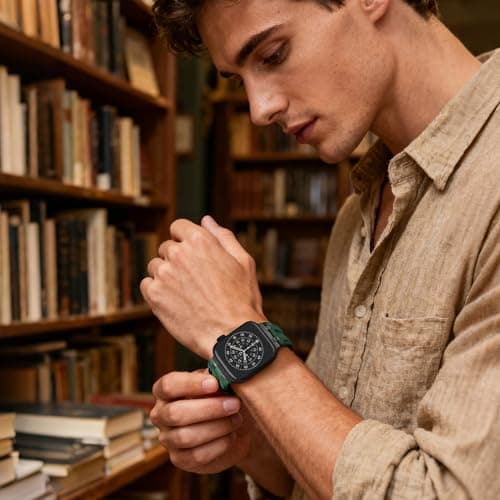 CDRCICI Vintage Leather Strap Compatible with Apple Watch Band 46mm 45mm 44mm 42mm 49mm for Men Women, Rugged Metal Connector Genuine Leather Replacement Strap for iWatch Series 11 10 9 8 7 6 5 4 3 SE Ultra 3 2 1 - Thumbnail 5