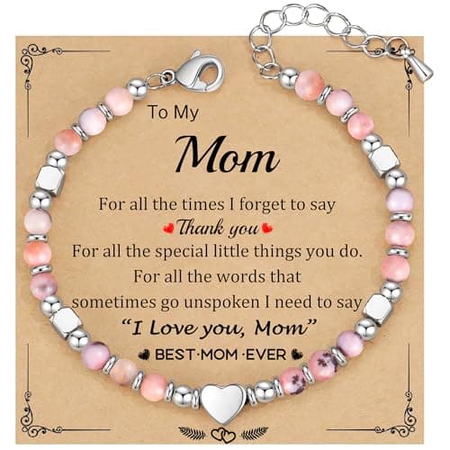 Btysun Mothers Day Gifts for Mom, Mom Gifts Birthday Gift for Moms Beaded Bracelets for Women Adjustable Gemstone Bracelet Birthday Christmas Gift from Daughter - Image 1