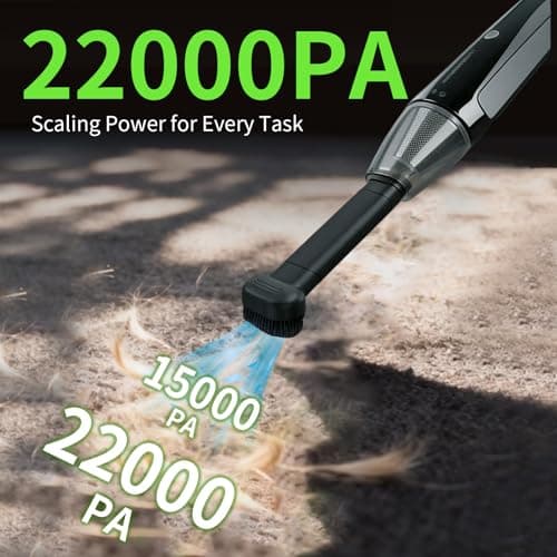 Car Vacuum, Handheld Vacuum Cordless 20000Pa Suction with 2 Suction Modes, 2-in-1 Portable Mini Car Vacuum Cleaner Cordless Vacuum Rechargeable Type-C Charge for Car, Office Desk, Keyboards（Black) - Thumbnail 3