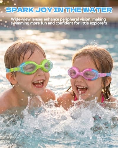 Aegend Swim Goggles for Kids Age 3-8 Anti-Fog Clear Vision Full Protection Goggles Perfect for Toddler Swimming (Green-1 Pack) - Thumbnail 5