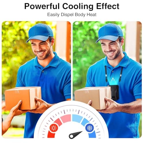 Portable Fan 4000mAh Rechargeable, 4 Speeds 13000RPM Strong Airflow, Personal Waist Fan with Max 24H Working Time, Wearable Neck Fan, Hands-Free Clip Belt fan for Camping, Outdoor, Jobsite, Traveling - Thumbnail 5