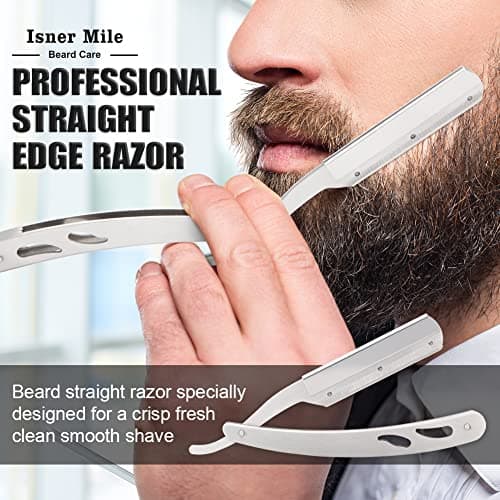 Isner Mile Beard Grooming Kit for Men Care: with Beard Oil Balm Wash Brush Comb & Straight Razor, Birthday Valentines Fathers Gifts for Men Him Boyfriend Husband Coworker, Christmas Stocking Stuffers - Thumbnail 3