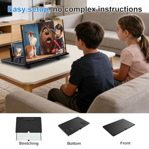 Pibkay 20 Inch Phone Screen Magnifier, Pull-Out Type Big Screen Magnifier for Cell Phone, Portable Mobile Phone Amplifier for Watching Video and Shows - Thumbnail 6