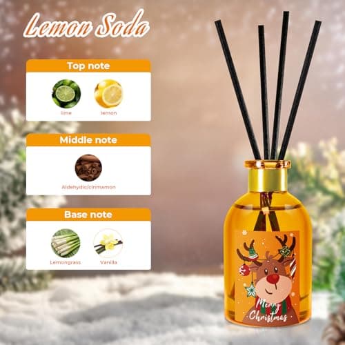 STRN Christmas Reed Diffuser, Fragrance Diffuser Festive Aromas for Home, Reed Diffuser Set with Reed Diffuser Sticks, Long-Lasting Holiday Scents 5.1fl oz (150ml) - 3 Pack - Thumbnail 4