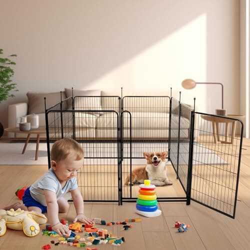 Getlay Tall Garden Fence, 52in High 6 Panels Total 13.3 Ft(L) Dog Fence Outdoor for Yard, 21 inches Wide with Low Sills, Animal Barrier Fence, Flower Bed Fencing. Pet Fence, Garden Fence Border - Thumbnail 5