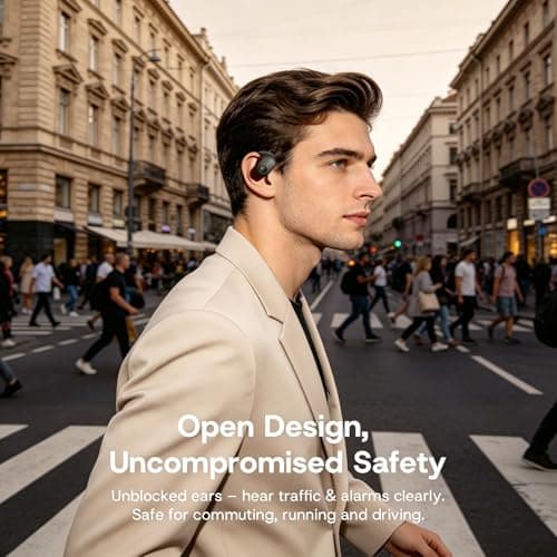 Yeforu Over Open Ear Earbuds Wireless Bluetooth Open Ear Headphones Air Conduction Earbuds that Don't Go in Your Ear with Awareness of Surroundings with Over-Ear Hooks - Thumbnail 5