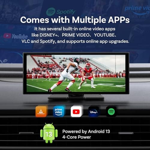OTTOCAST ScreenFlow, 11.4" Portable CarPlay Screen for Car with YouTube and Backup Camera for iPhone(iOS 8+) Android Auto(Android 10+), Built-in Apps, Android 13 OS - Thumbnail 2