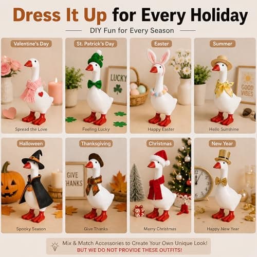 MAYIPLAY 7 Inch Desk Goose Desktop Goose Decor for Home Office Desk Tabletop Shelf Decorations Mini Porch Goose Housewarming Holiday Birthday Gifts for Women Friends Coworkers - Thumbnail 5