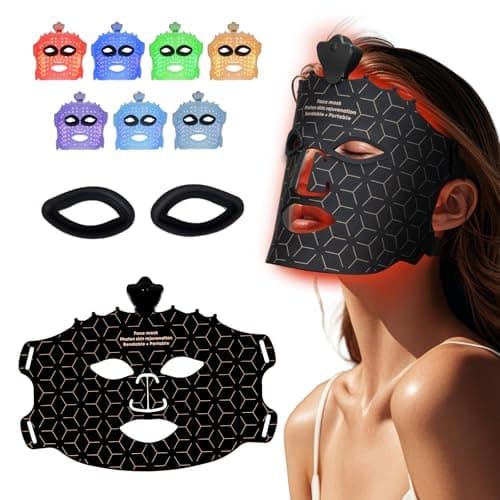 Red Light Mask for Face - 7 Colors Cordless Silicone Face Mask, Facial Mask Skincare at Home, Skin Care Mask Suitable for Women, Soft Flexible, Portable - Image 1