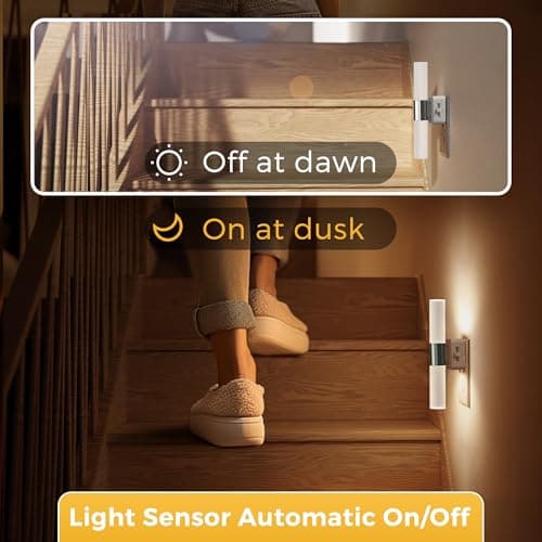 L LOHAS LED Night Light, Night Lights Plug into Wall, 3000K Soft White, 0-100LM Adjustable Brightness, 180° Rotating Plug in Night Light with Auto Light Sensor for Bathroom, Bedroom(Matte White) - Thumbnail 5