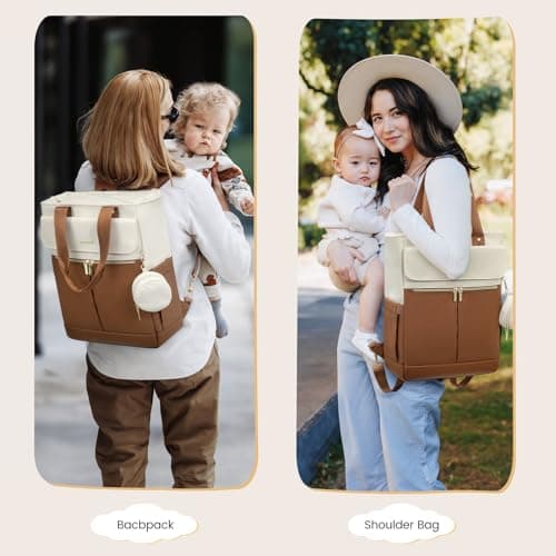 LOVEVOOK Diaper Bag Backpack,Diaper Tote Bag with Insulated Pockets,Bag with Changing Pad,Large Bag with Pacifier Case,15.6 Inch Anti-Theft Laptop Backpack for Women - Thumbnail 2