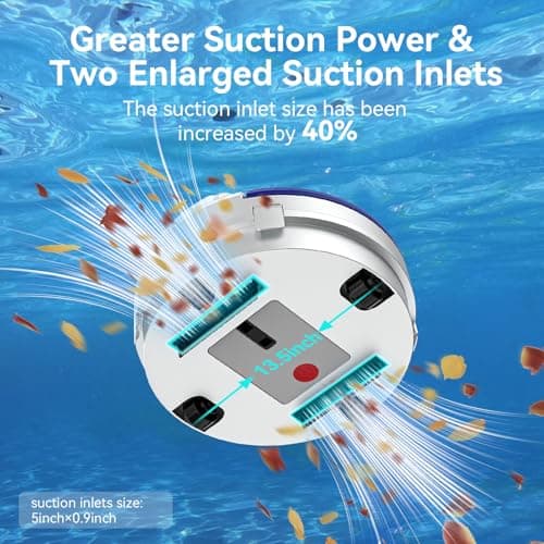 Cordless Robotic Pool Vacuum, 45W Dual‑Motor Automatic Pool Cleaner, 2L Large Debris Capacity, Auto Self‑Parking, 9‑Safety Protection, Ideal for Flat Bottom Inground & Above‑Ground Pools - Thumbnail 5