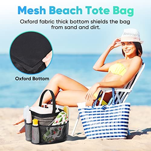 EUDELE Mesh Shower Caddy Portable for College Dorm Room Essentials, Shower Caddy Dorm with 8-Pocket Large Capacity for Beach, Swimming, Gym, Travel essentials - Thumbnail 5