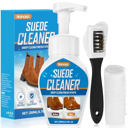 Nanoxa Suede Shoe Cleaner, Suede Cleaner Removes Dirt and Stains, Suede Shoe Cleaning Kit with Brush and Towel, Foam Shoe Cleaner for Suede, Nubuck, Leather, Boots, Sneakers & Trainers - Image 1