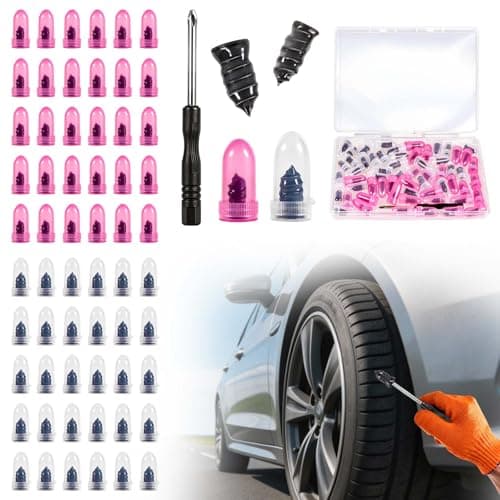 QIFEIOSHI 61 PCS Tire Repair Rubber Nail, Vacuum Tire Repair Kits Spiral Rubber Nails, Tire Screw Plug Fast Tool Self Service Tire Repair Nail for car, Motorcycle, Truck, Tractor Tire Puncture Repair - Image 1