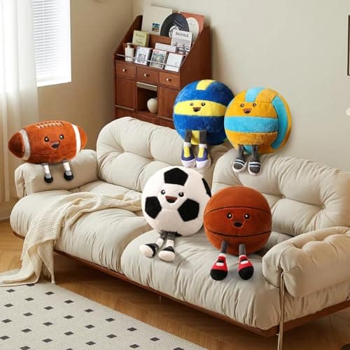 Stepxi Football Plush Pillow - Soft Rugby Sports Pillow Plush Football Stuffed Animal, Fun Football Gift for Teens & Sports Fans, Cool Room Decor - Thumbnail 6