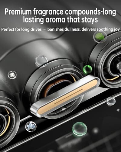 Tmengdao Car Diffusers for Essential Oils,Car Fragrance Diffuser Vent Clips, Includes 4 Scented Essential Oil Sticks and 6 Unscented DIY Refill Sticks (Golden, Fresh & Energizing) - Thumbnail 2