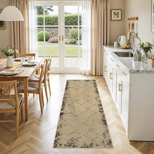 UERMEI 2x6 Outdoor Jute Runner Rug, Neutral Rugs Washable Farmhouse Patio Non Slip Runners Rug for Hallway Kitchen Bedroom Porch Laundry Bathroom Modern Brown - Thumbnail 6