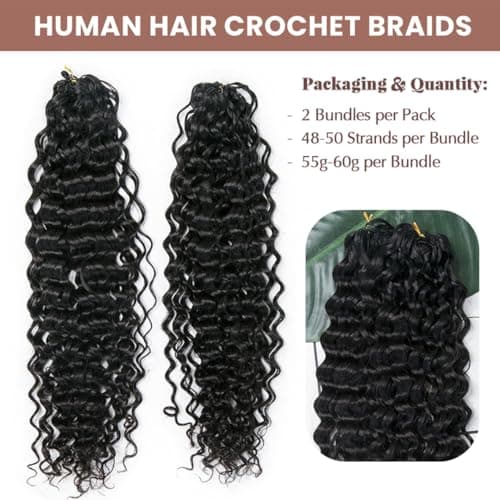 YWIGS Human Crochet Hair for Miracle Knots Water Wave 18" NC 100 Strands - Thumbnail 2