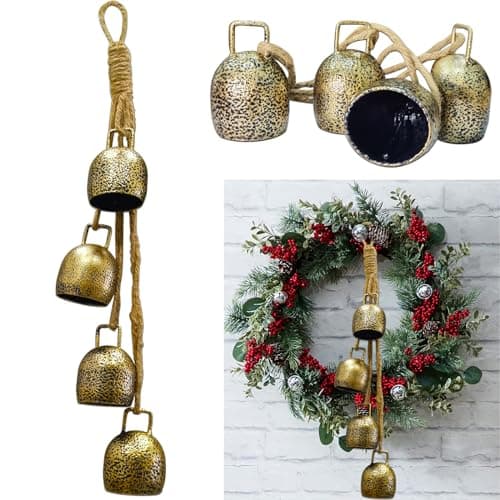 YXOTJHS Christmas Bells for Decoration, Gold Vintage Bells, Brass Christmas Bells for Door Garland Christmas Tree - Christmas Bell Gifts for Women - Image 1