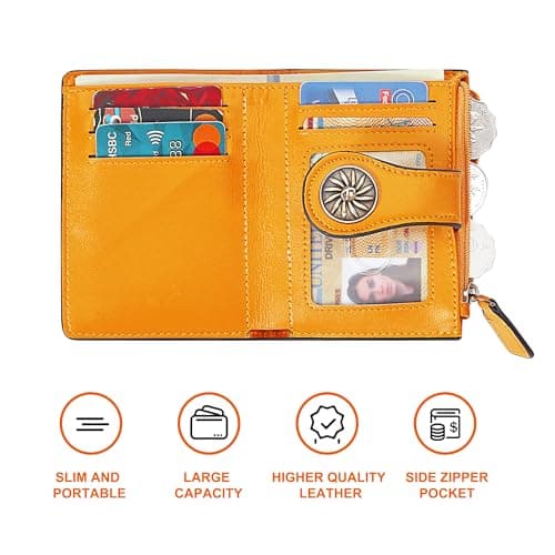 Tipmile Small Wallet for Women Bifold RFID Blocking Card Holder Leather Wallets with Zipper Coin Pocket - Thumbnail 6