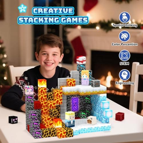 Titoclar Magnetic Blocks Building Tiles for Kids - STEM Educational Sensory Toys for Boys & Girls Ages 3-10, Christmas - Thumbnail 5