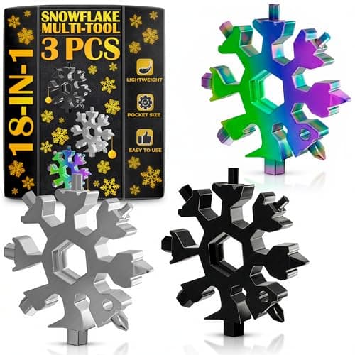 18 in 1 Snowflake Multi Tool Set of 3 – Compact and Portable Stainless Steel Snowflake Multitool Keychain Screwdriver | Keychain Bottle Opener for Men | Universal Use for Travel, Home and Work - Image 1