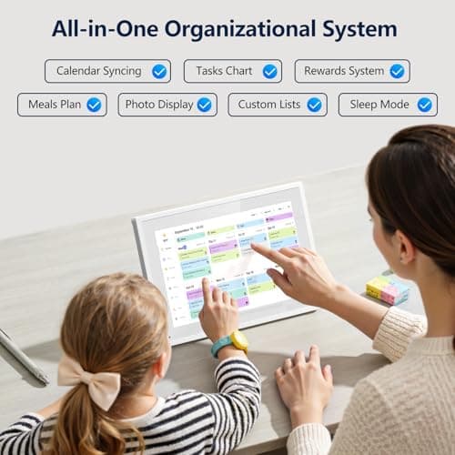 Digital Calendar, 10.1 Inch Smart Electronic Desk Calendar & Chore Chart, Touchscreen Interactive Display for Family Schedules with Meal Planner & Picture Frame & Lists - Thumbnail 3