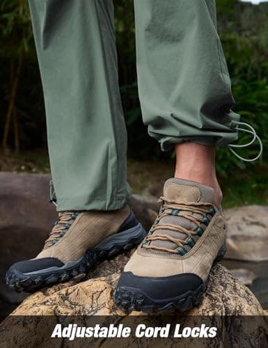 MOURCE Waterproof Hiking Pants Men 8 Pockets - Lightweight Quick Dry Travel Pants for Men Golf Trekking, Sage Green - Thumbnail 3