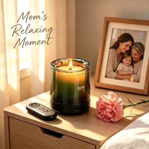 XQMI Scented Candle with Remote Ignite,Smart Scented Candle with Multiple Protection Functions,Highly Scented & Long Lasting(Burning 35H,North American Pine Needles) - Thumbnail 2