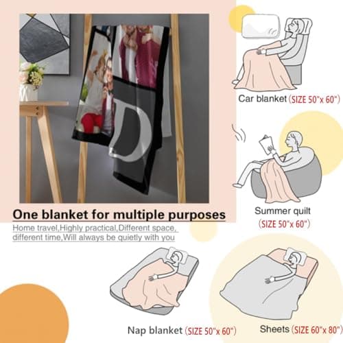 Personalized Gifts for Dad from Daughter Custom Blanket with Picture Father's Day for Husband from Wife Customized Memories Souvenir with Family Photos Soft and Warm - Thumbnail 6