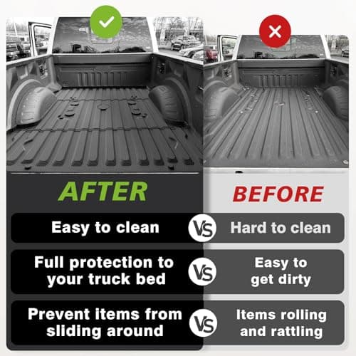 TripleAliners Truck Mat Compatible with 2017-2026 Ford Super Duty F250/F350/F450 6.75FT Accessories, Truck Bed Mat Heavy Duty Custom Fit All Weather Protection TPE Pickup Liner - Thumbnail 6