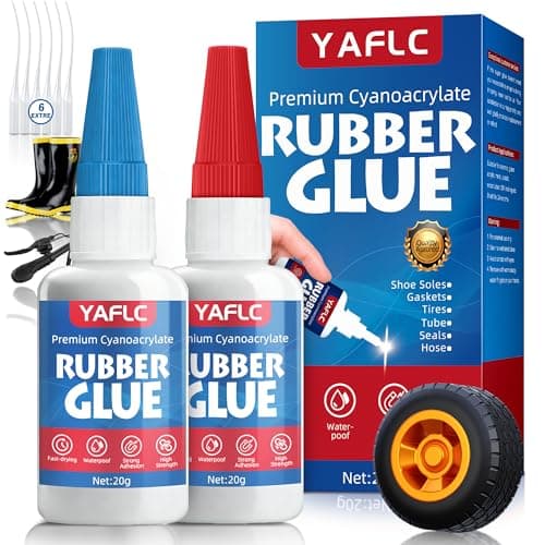 YAFLC Rubbe Glue, Super Glue for Rubber Repair, RC Tires Repair, Edge, Seals, Gaskets, Soles, Hose, Mat & Neoprene 40g - Image 1
