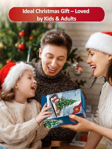 Lmrbelec Christmas Tree Building Blocks, Christmas Decorations Set with Santa Claus & Reindeer, Creative Tabletop Decor Xmas Gifts Toys for Kids Adults Teen Boys & Girls - Thumbnail 6