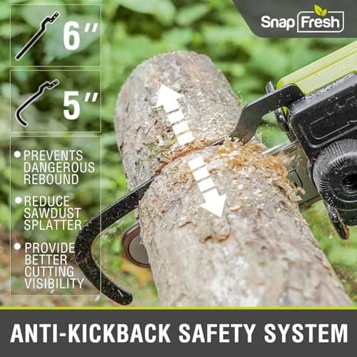 SnapFresh Mini Chainsaw Cordless 5” & 6”, 20V Electric Handheld Chainsaws with 2.0Ah Battery & Fast Charger, Lightweight Battery Powered Saw with 2 Chains for Wood Cutting & Branch Trimming - Thumbnail 5
