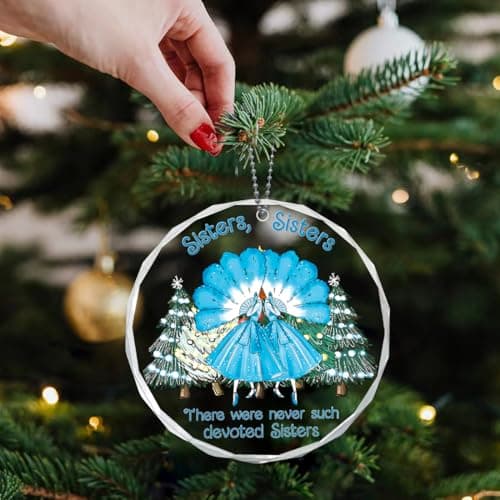 Sister Ornament, White Christmas Sisters Ornament, Ornaments for Christmas Tree, Best Friend Ornaments for Women - Sisters Gifts, Sister Gifts for Women - Thumbnail 3